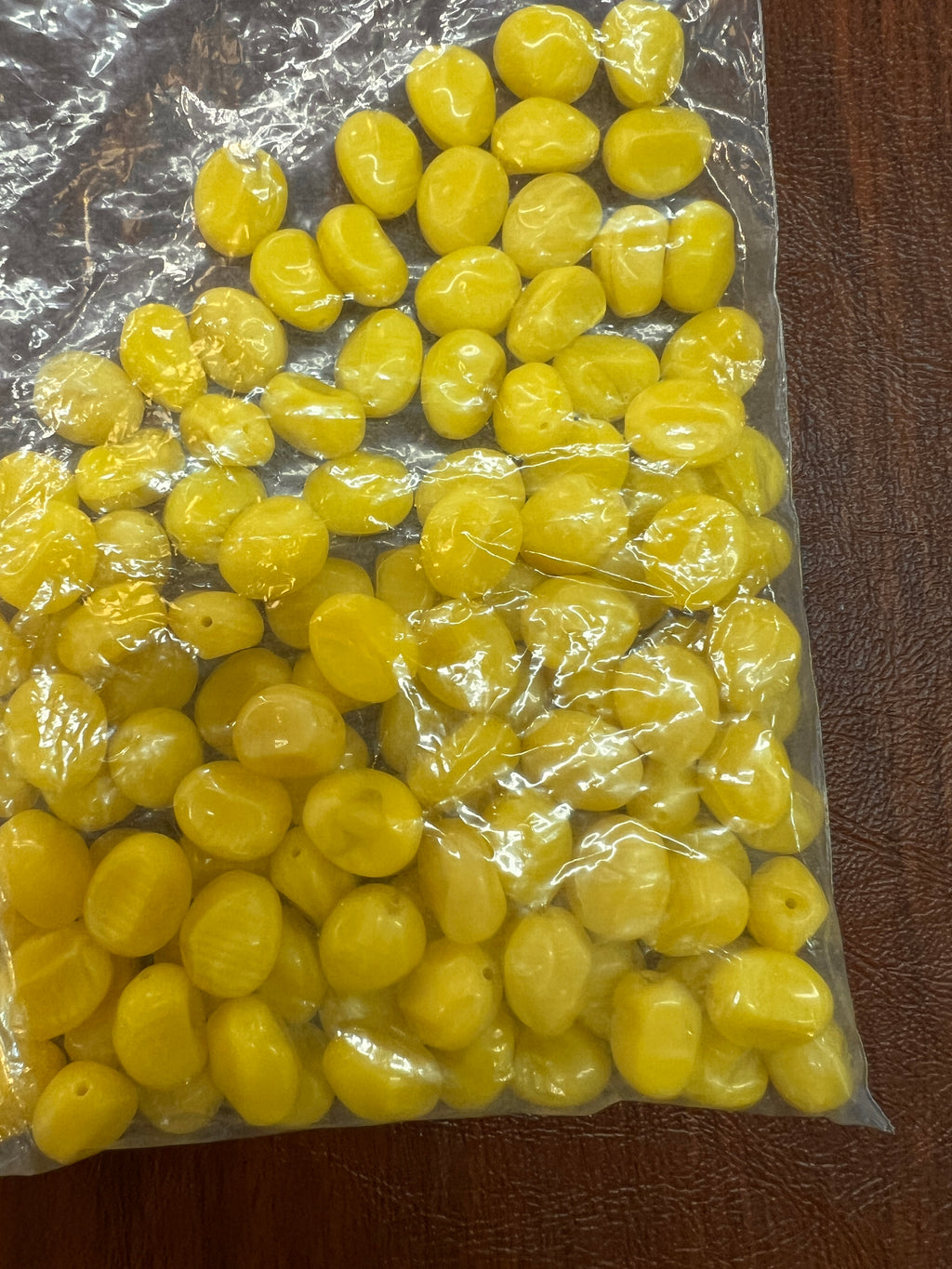 Yellow Glass UV Reactive Large Beads