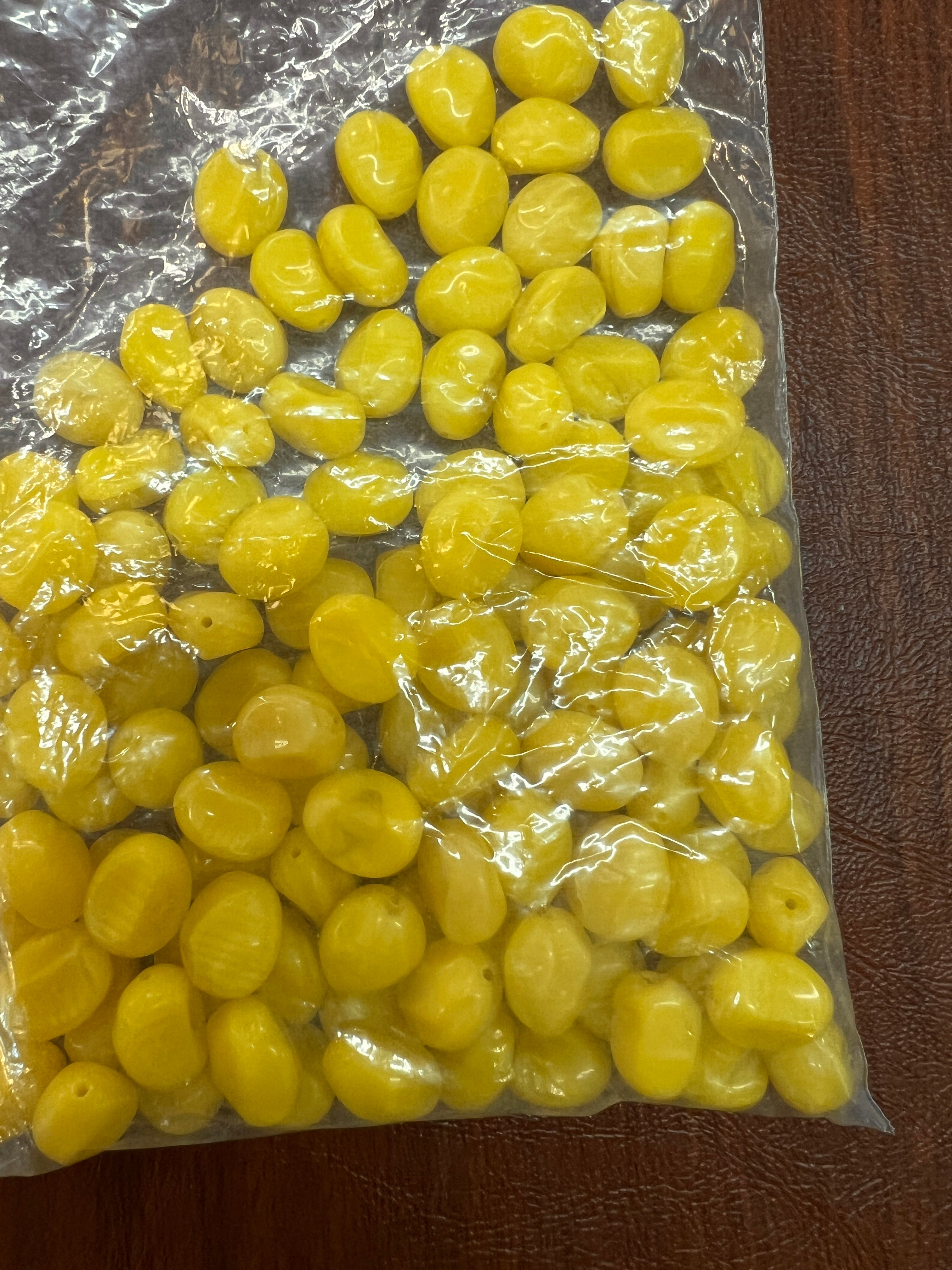 Yellow Glass UV Reactive Large Beads