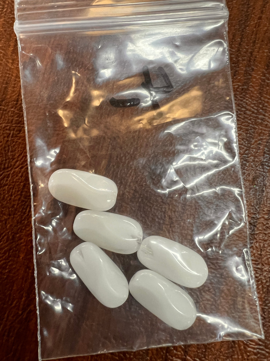 Oval White Glass Uranium Beads