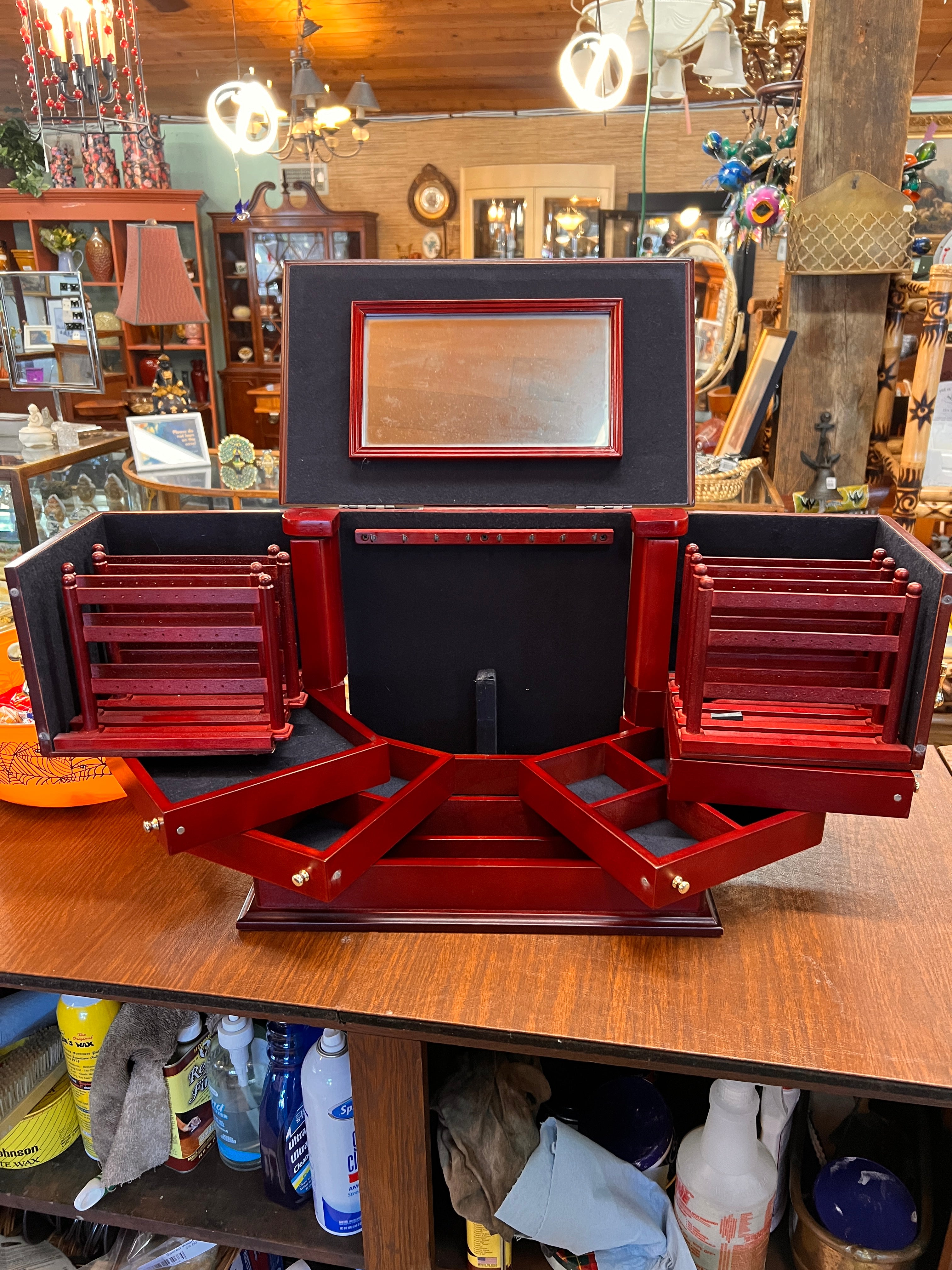 Lori Grenier "For Your Ease Only" Cherry Wood Jewelry Box