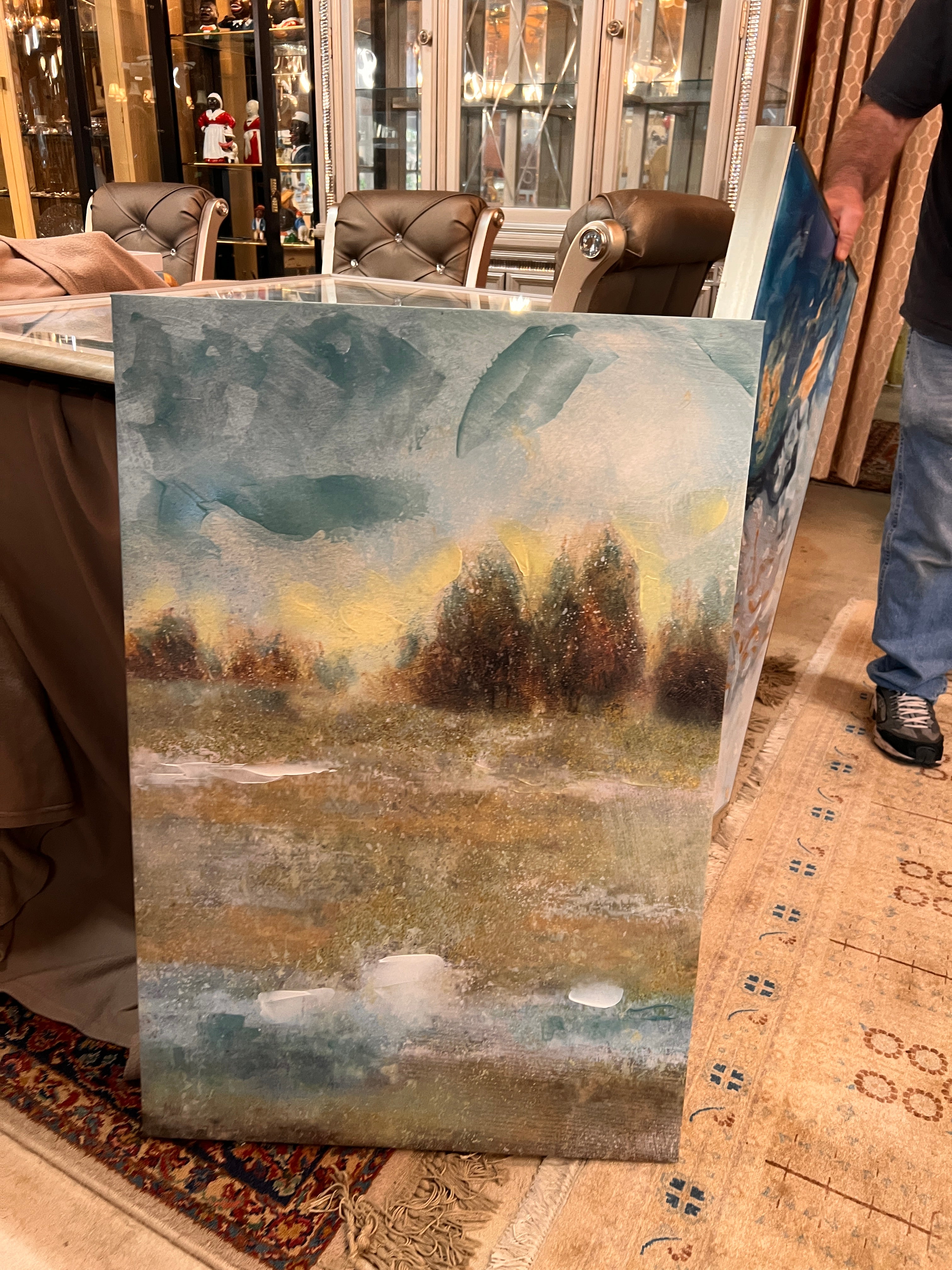 Large Meadow with Evergreen Print