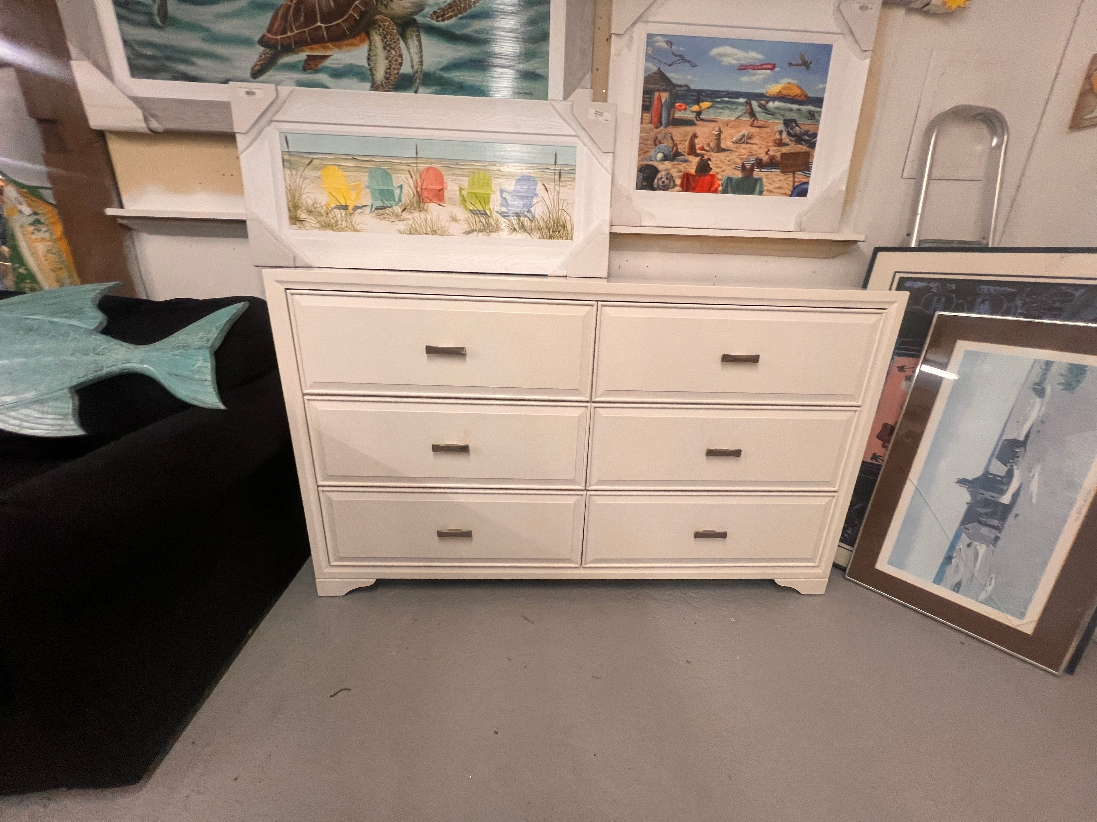 Large White Chest of Drawers