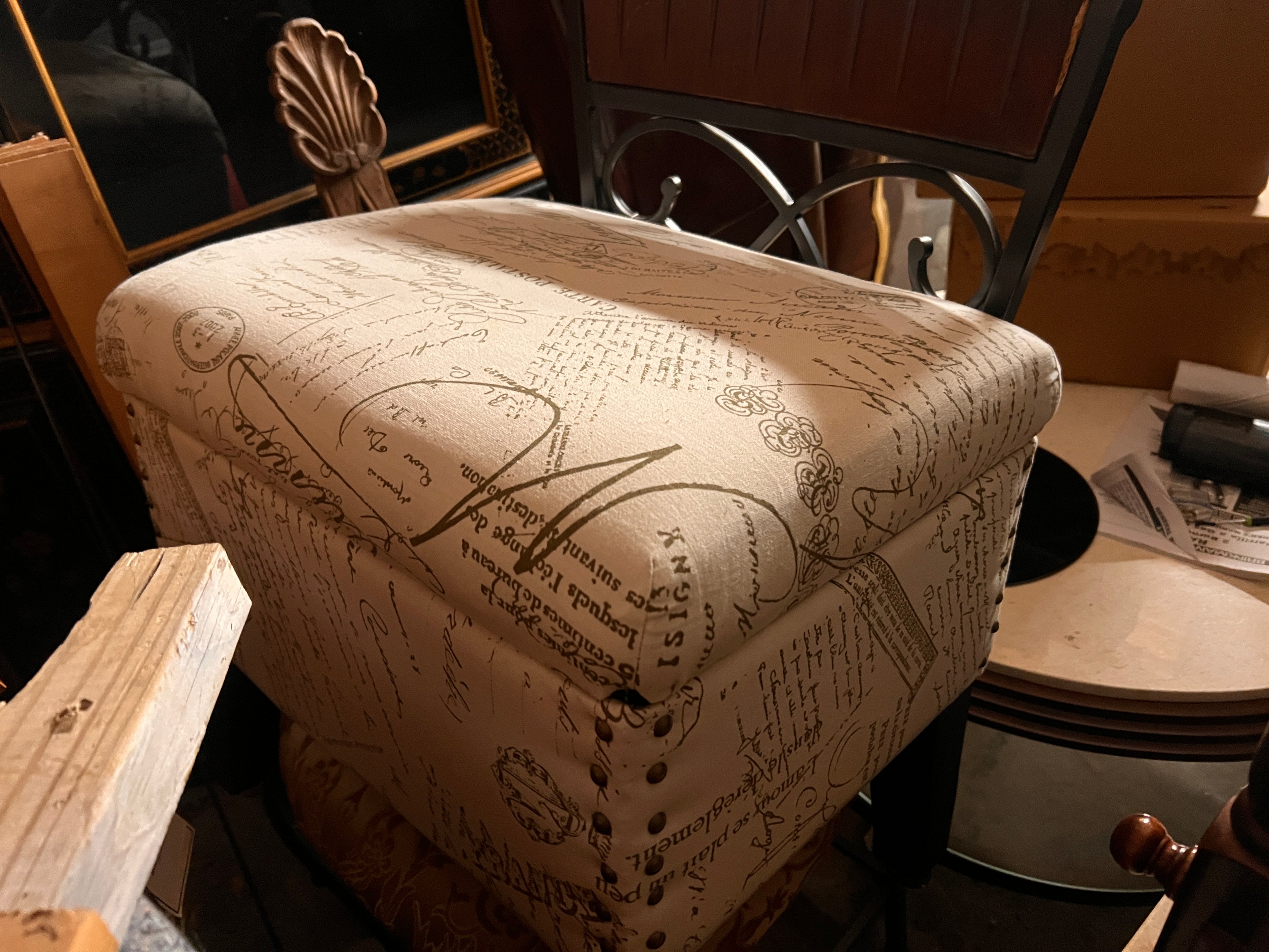 White Storage Ottoman