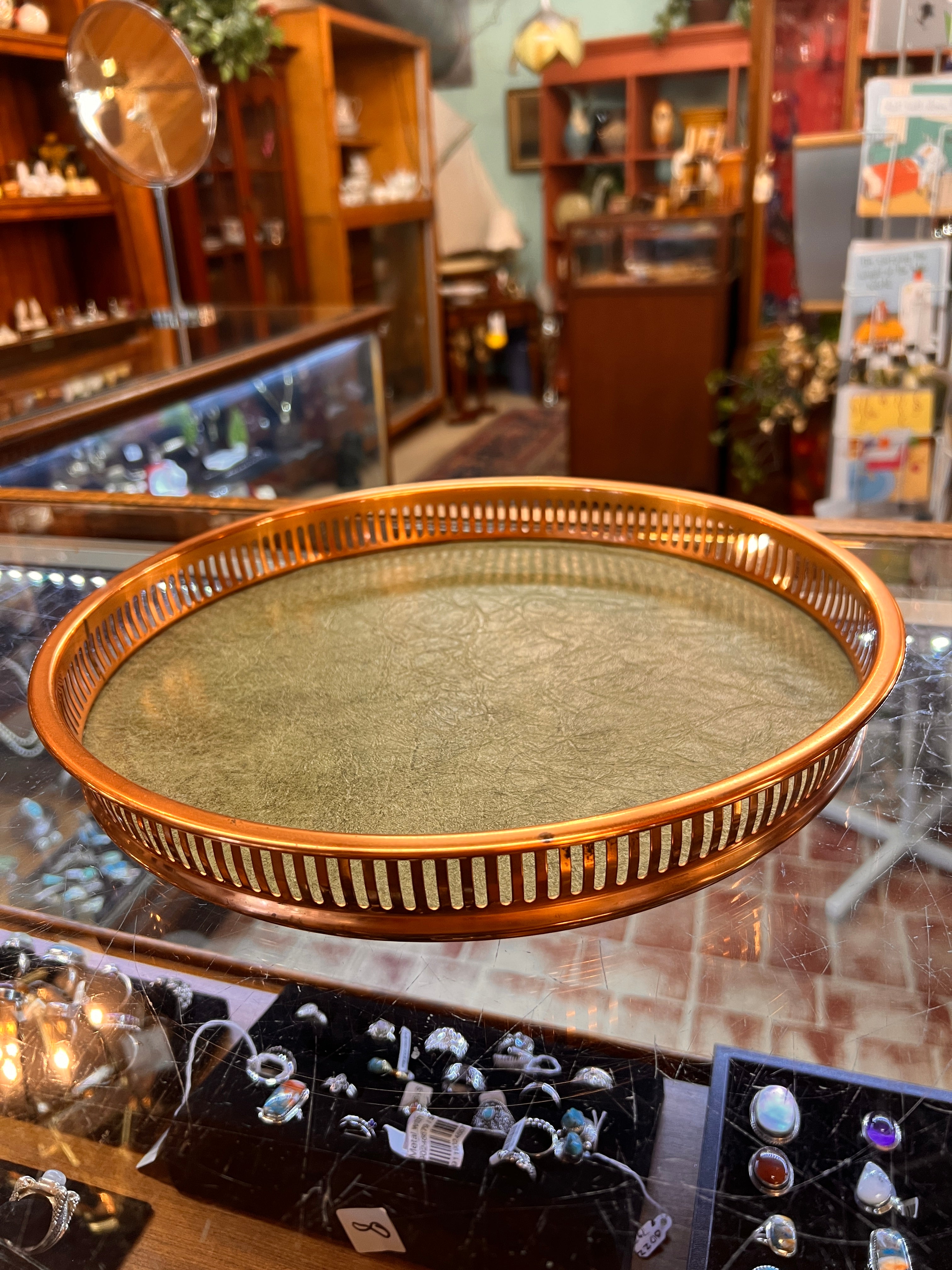 Vintage Coppercraft Guild Copper and Black 13 inch Serving Tray