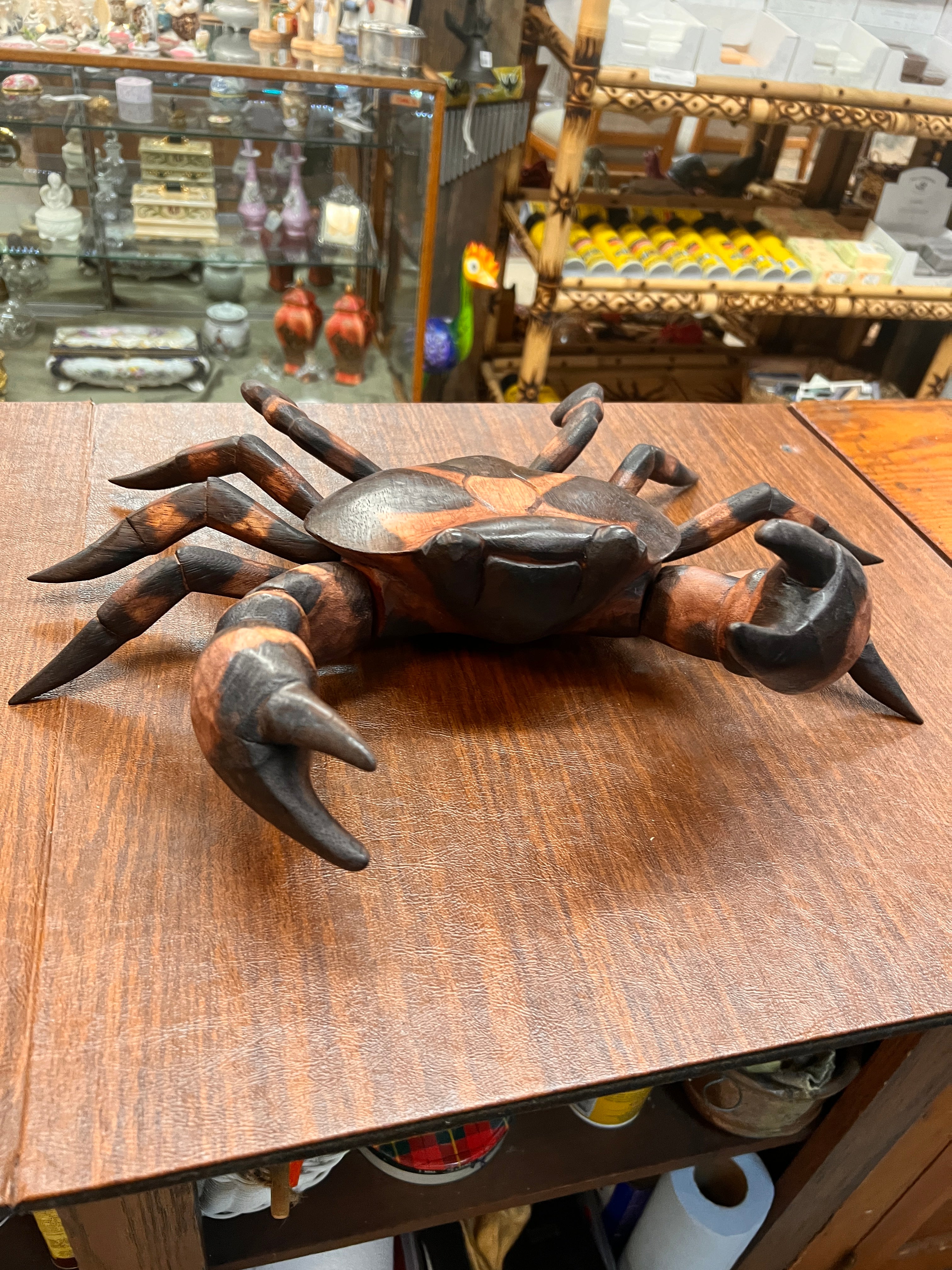Small Wooden Crab Sculpture