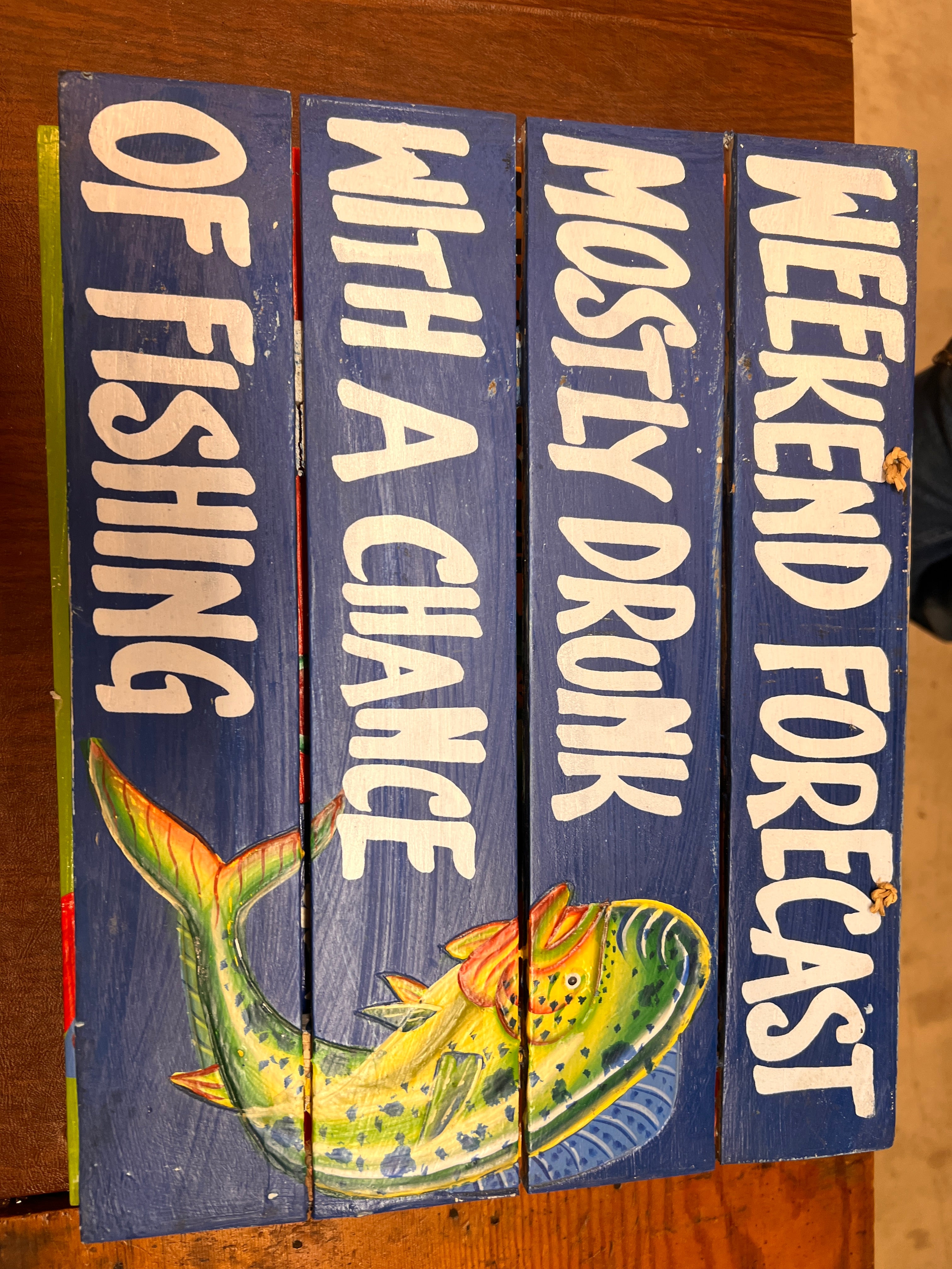 Weekend Forecast Drinking with a Chance Of Fishing Sign
