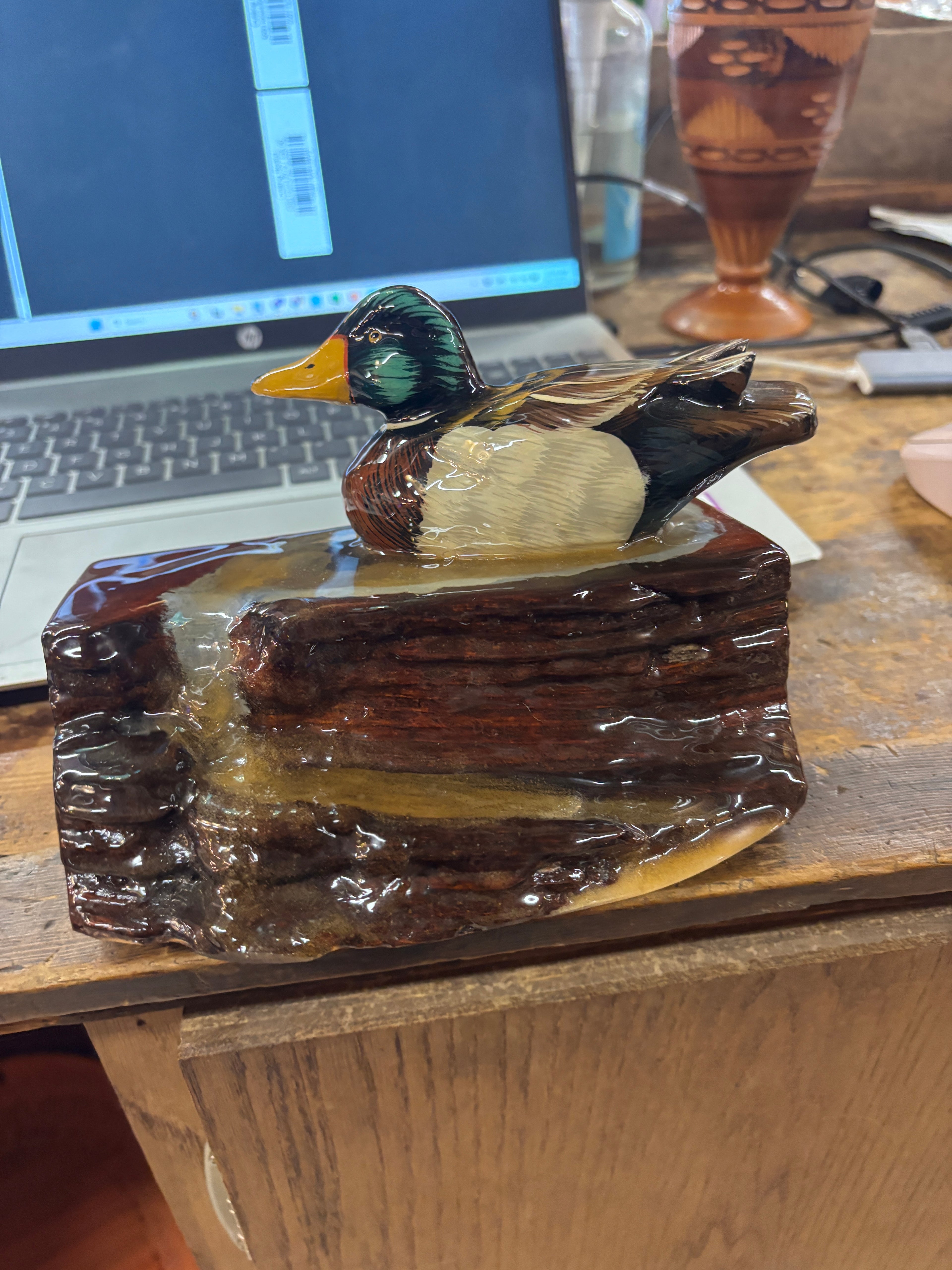 Hand Painted Pottery Duck by Carlos