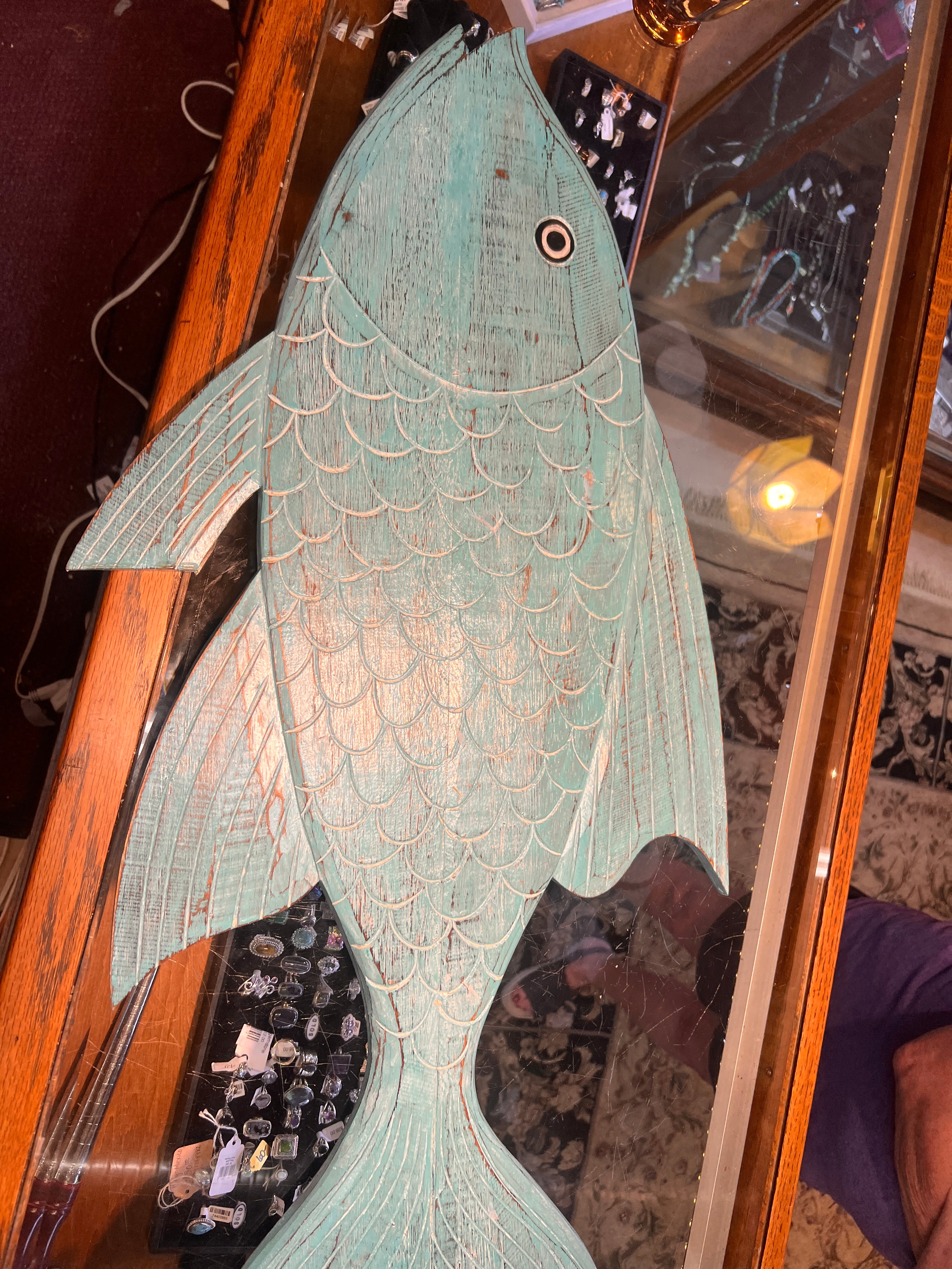 Teal Fish Wall Plaque