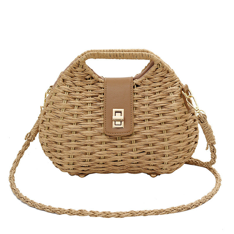 women's medium all seasons straw basic straw bag NH32630048|Khaki