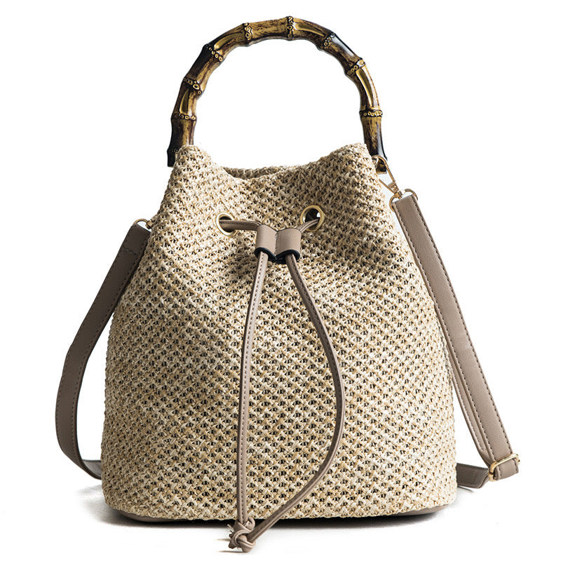 women's medium spring&summer straw vacation shoulder bag handbag straw bag NH33784134|White
