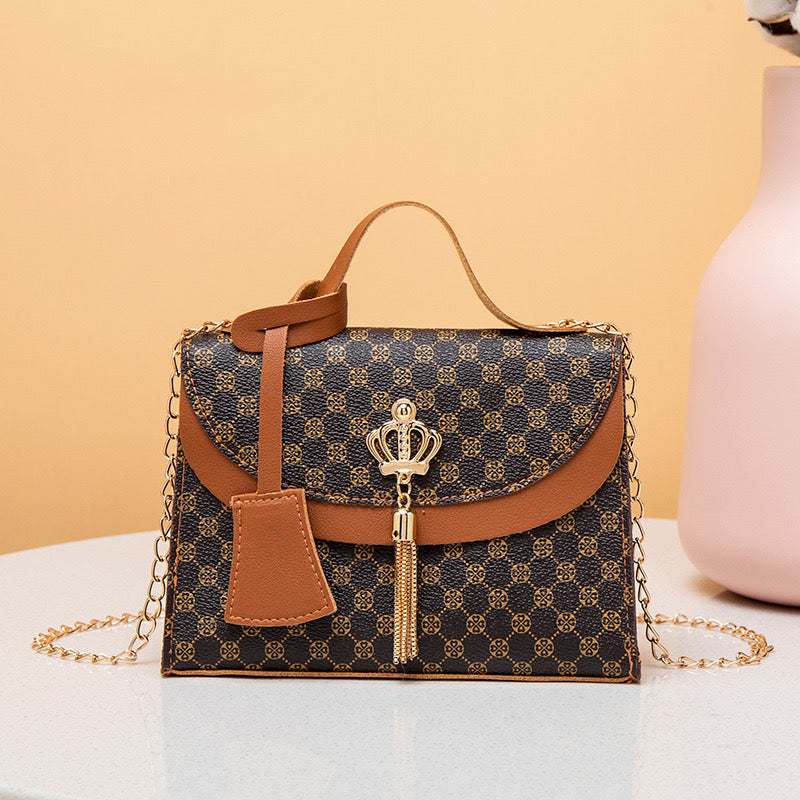 Women's Small Pu Leather Multicolor Classic Style Square Magnetic Buckle Shoulder Bag NH40730063|Brown