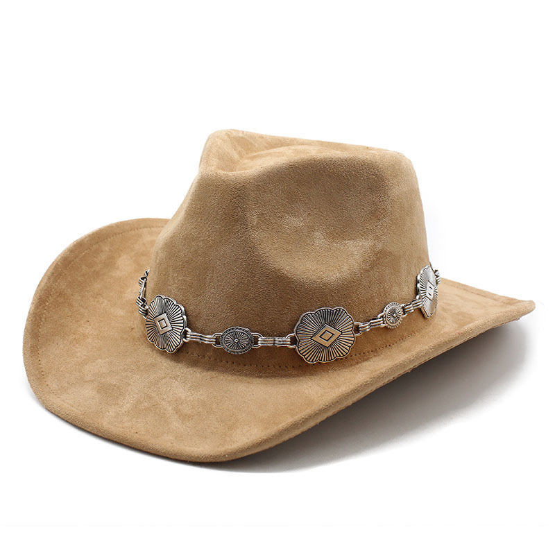 Unisex Vintage Style Baroque Style Ethnic Style Solid Color Wide Eaves Fedora Hat NH41640120|Camel Suede|M_56-59cm_