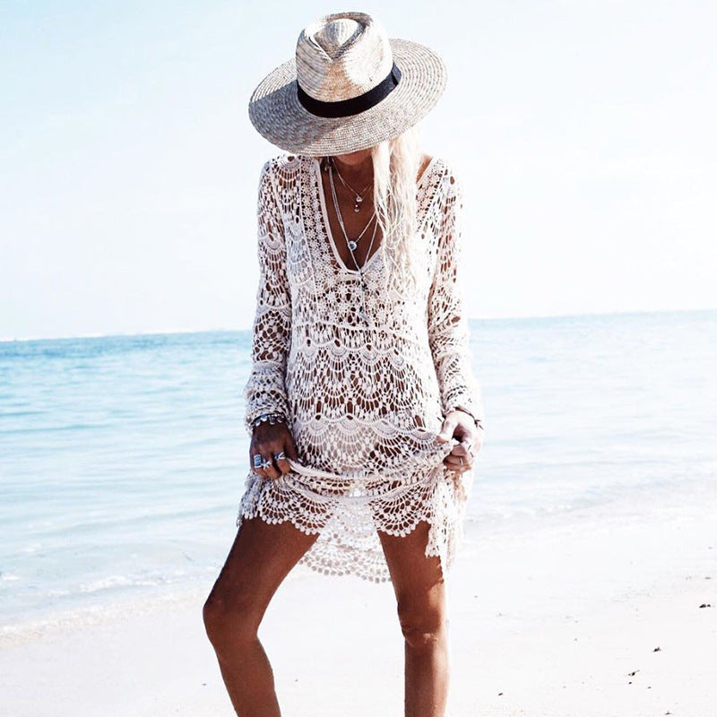 Women's Solid Color Simple Style Classic Style Cover Ups NH43779120|White|One Size