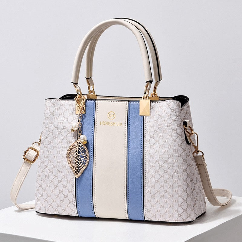 Taizhou Women's Bag Color Matching Large Capacity Satchel Women's Bag Printed New Style Trendy Stylish Simple Shoulder Crossbody Bag NH44567490|Blue