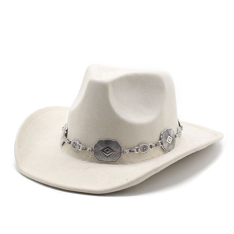 Unisex Vintage Style Baroque Style Ethnic Style Solid Color Wide Eaves Fedora Hat NH41640121|Beige Suede|M_56-59cm_