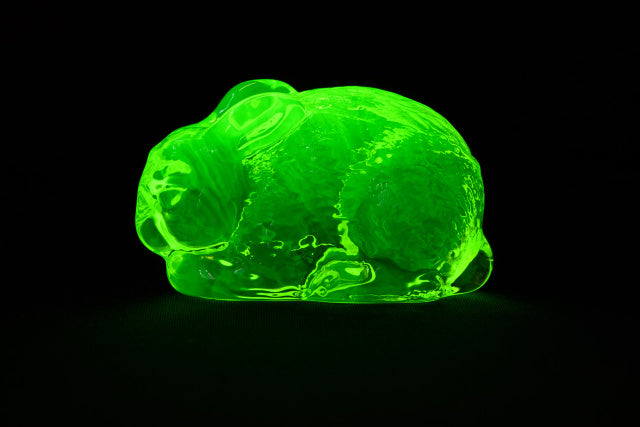 Rabbit UV Glow under Light Uranium Glass