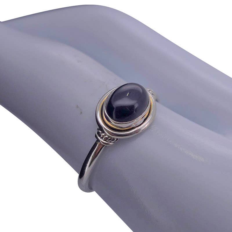 Black Onyx Sterling Silver Ring: 10