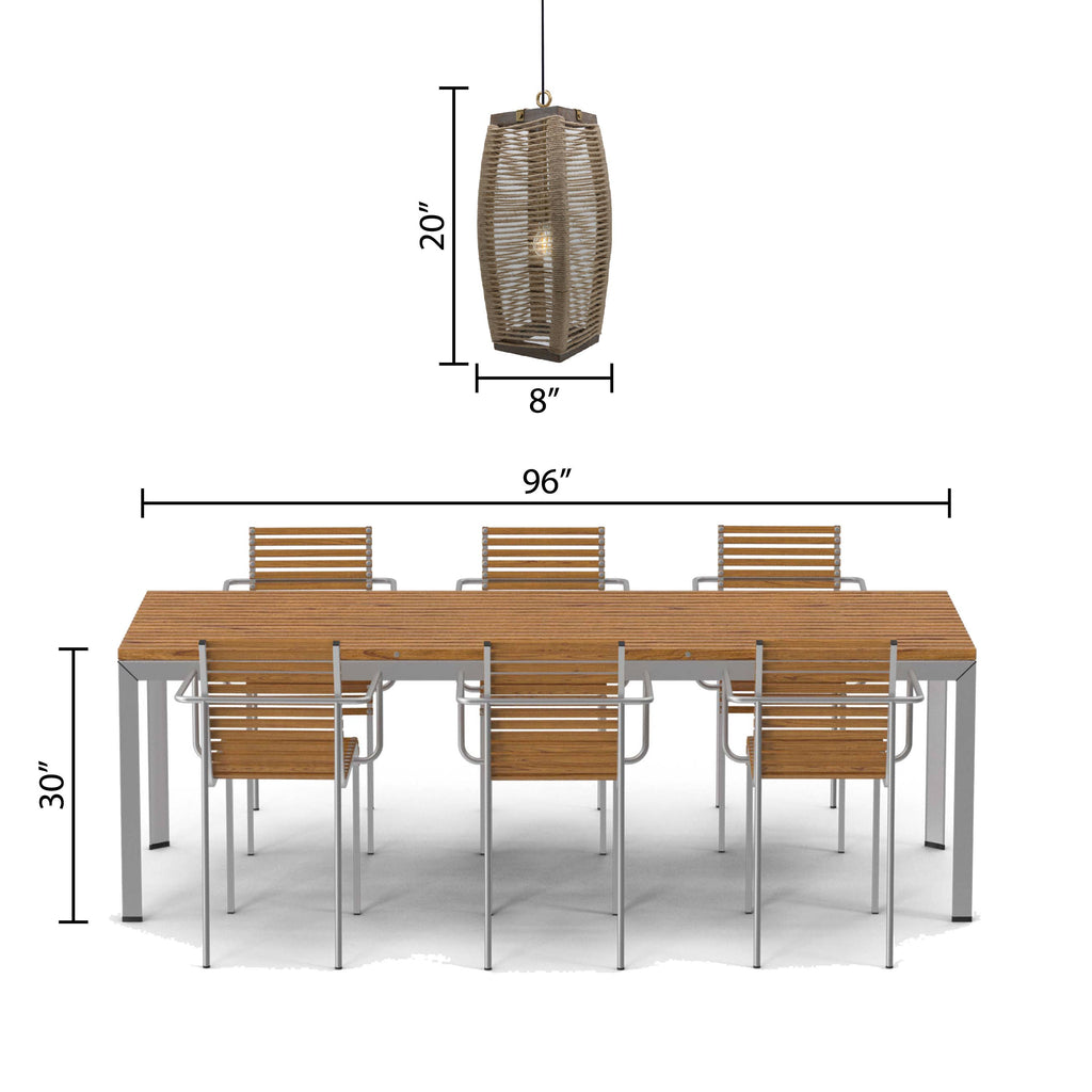 20"H Thalia Beige Cylinder 1-Light Rope Hanging Pendant Lamp