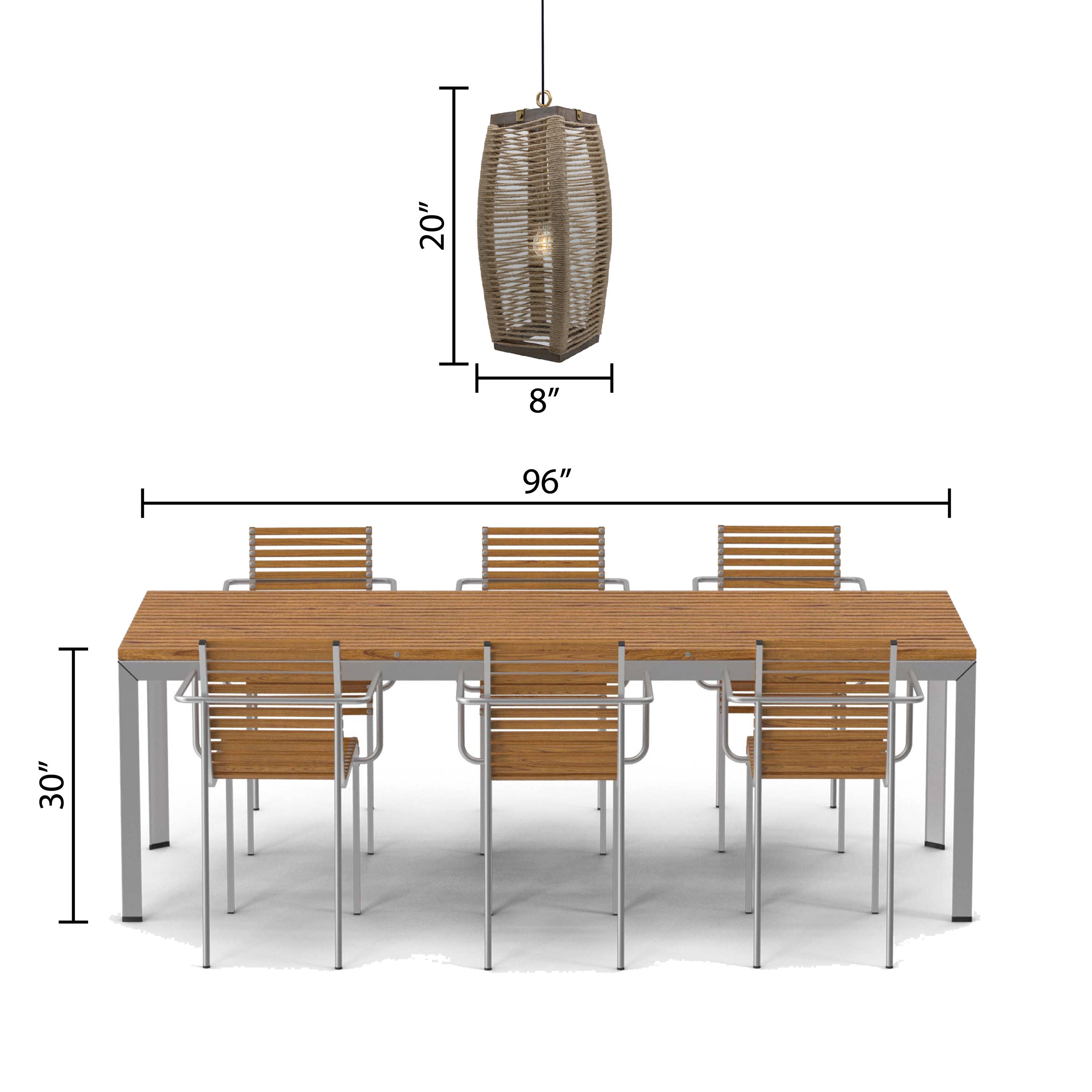 20"H Thalia Beige Cylinder 1-Light Rope Hanging Pendant Lamp