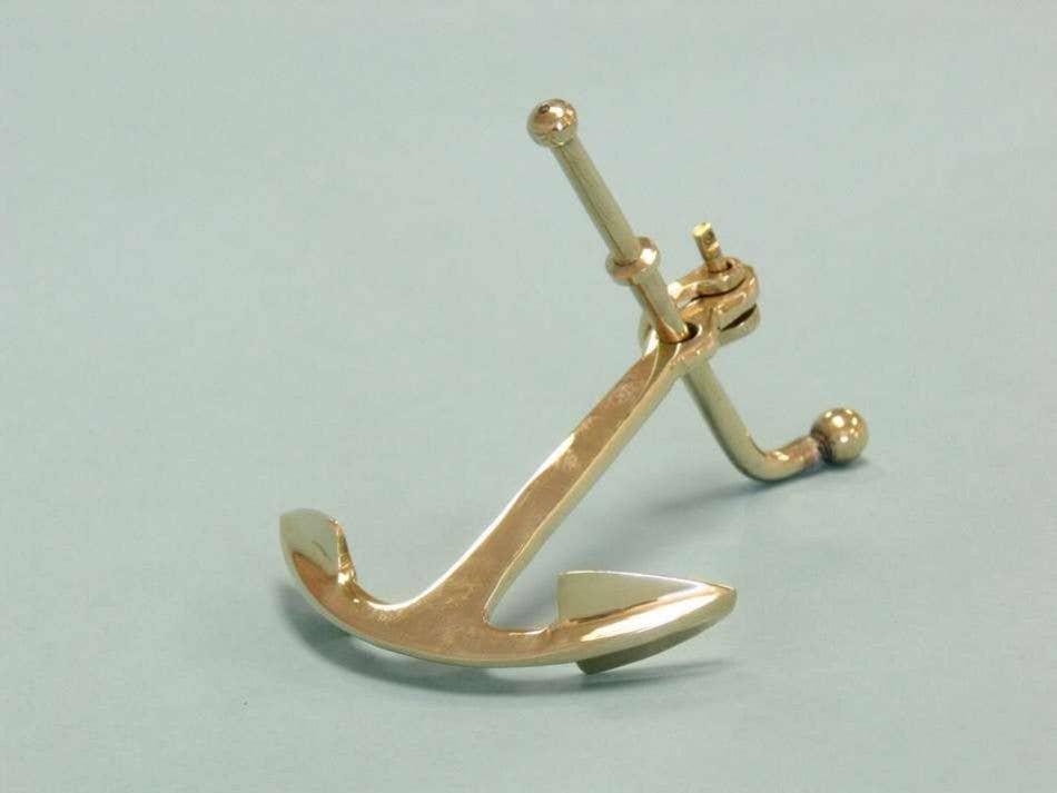 Solid Brass Anchor Paperweight 5"