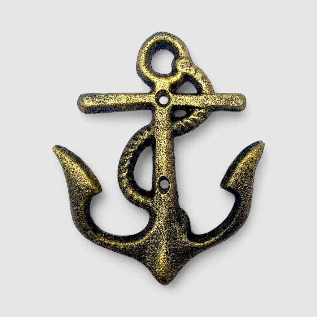 Marine Anchor Hook, Cast Iron Nautical Wall Decor Hook