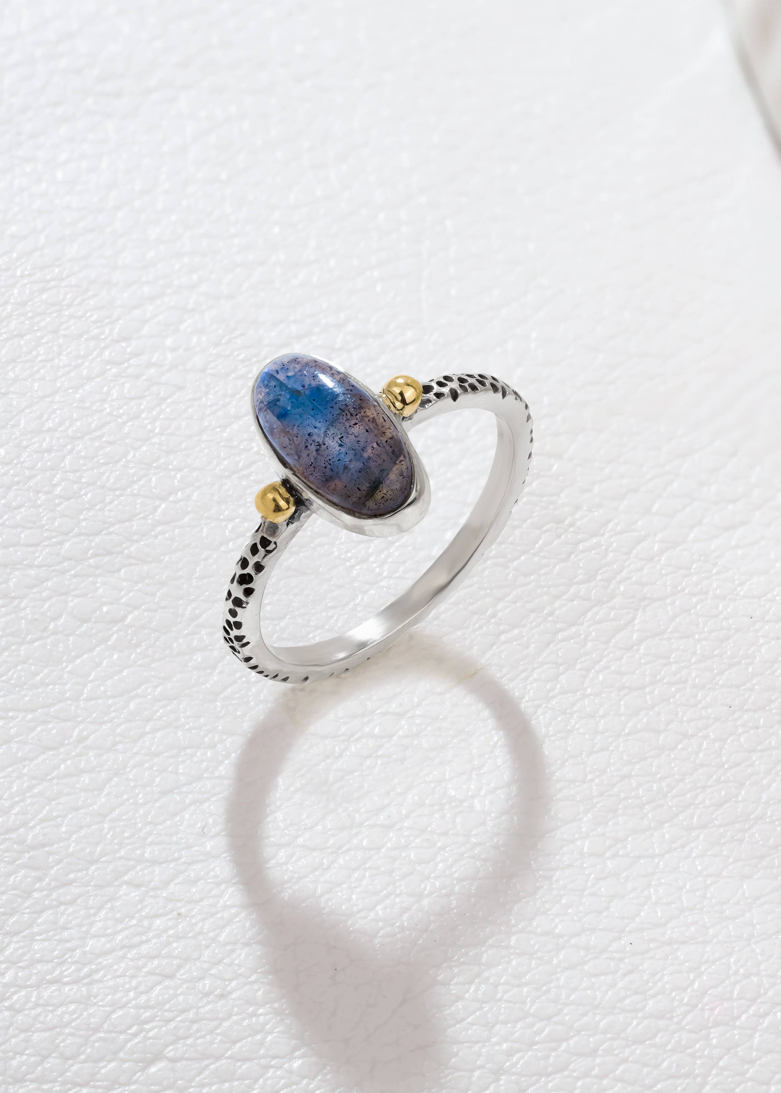 925 Silver Labradorite Iridescent LabraGlow Ring: 7