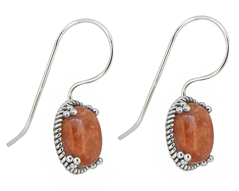 Orange Mohave Turquoise 925 Sterling Silver Dangle Earrings