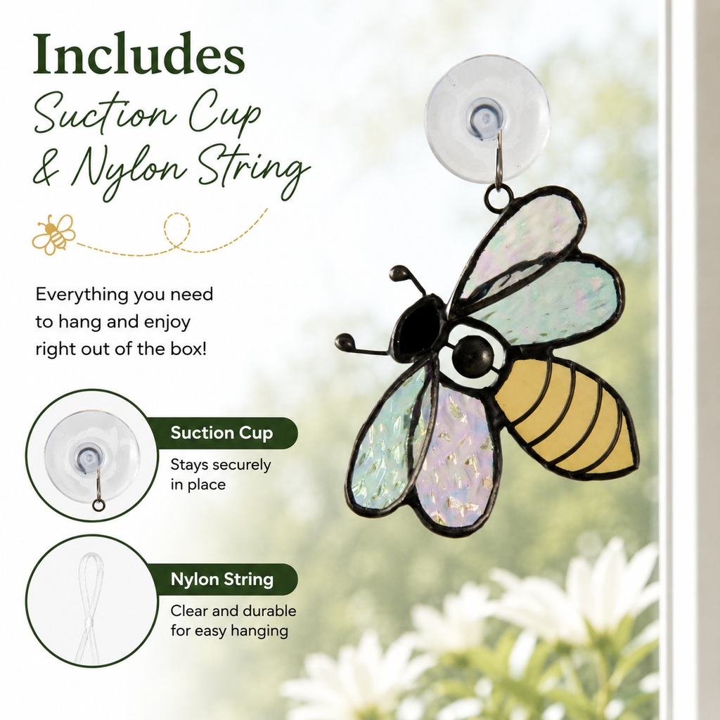 Stained Glass Suncatcher Bee | J Devlin Art Ornament
