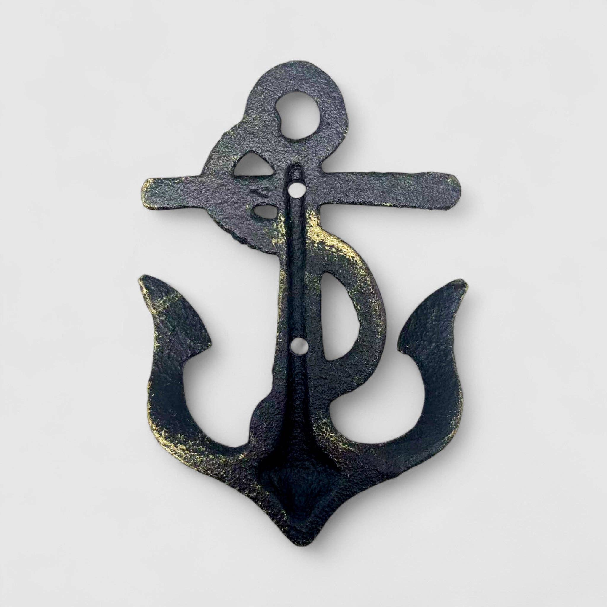 Marine Anchor Hook, Cast Iron Nautical Wall Decor Hook