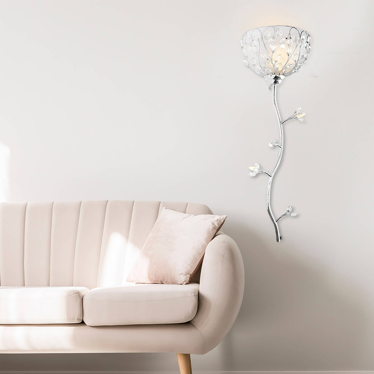 38.5" Crystal Glass LED Cordless Wall Sconce
