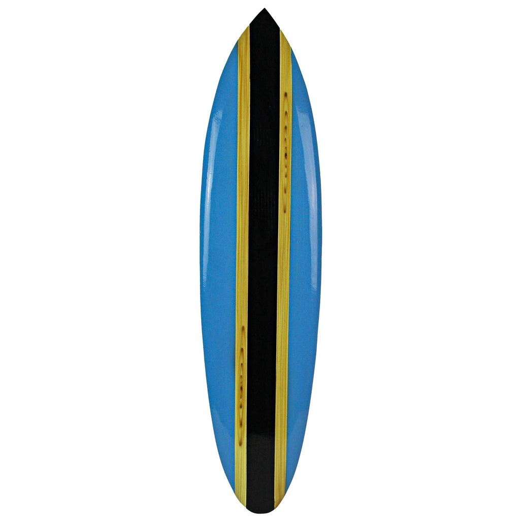 Striped Wooden Surfboard Wall Hanging 39 inch Blue