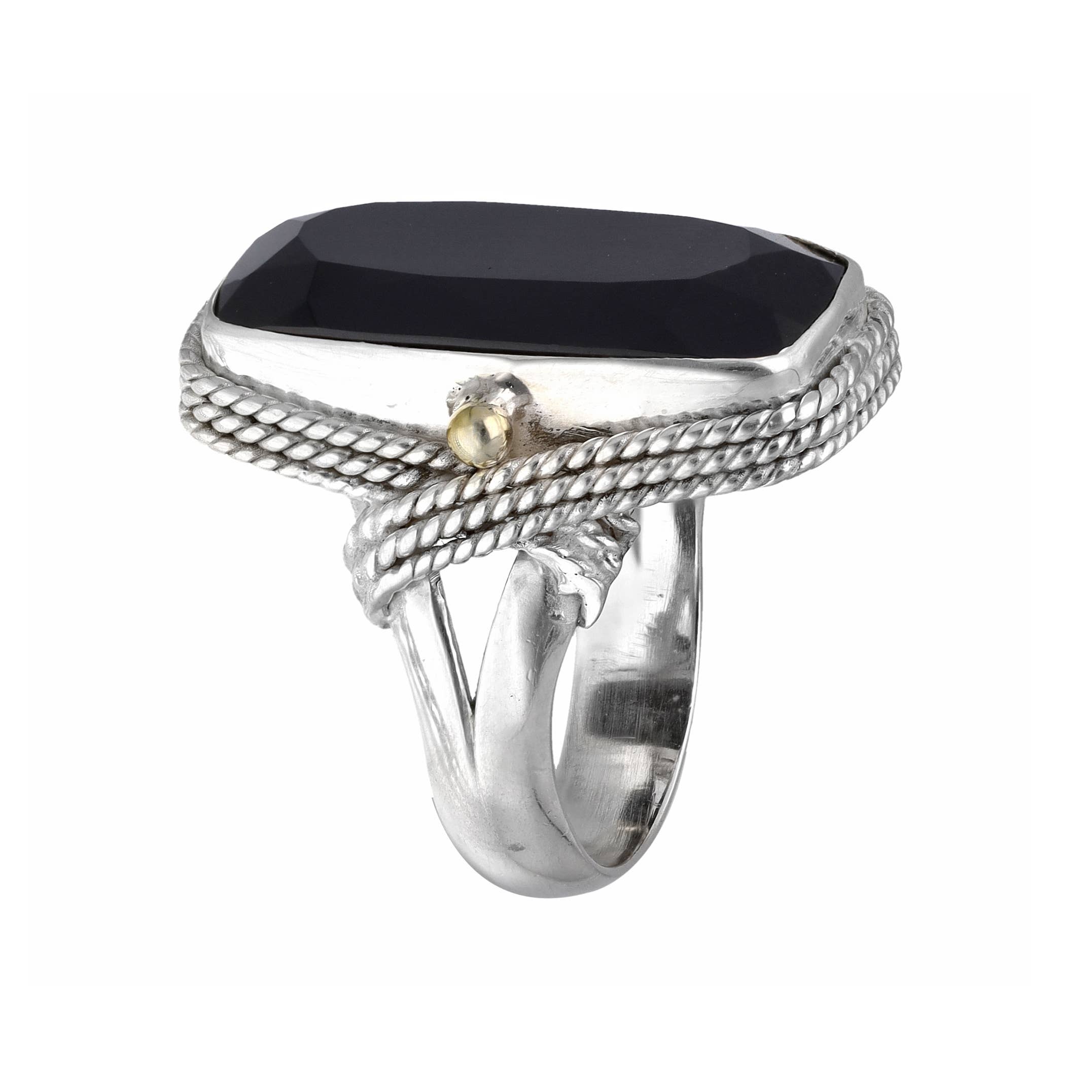 925 Sterling Silver Midnight Sovereign Black Onyx Ring: 7
