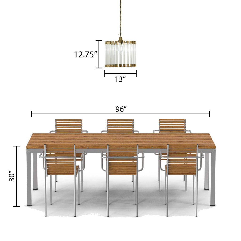 13"W Clear & Gold Glass and Metal Pendant Light