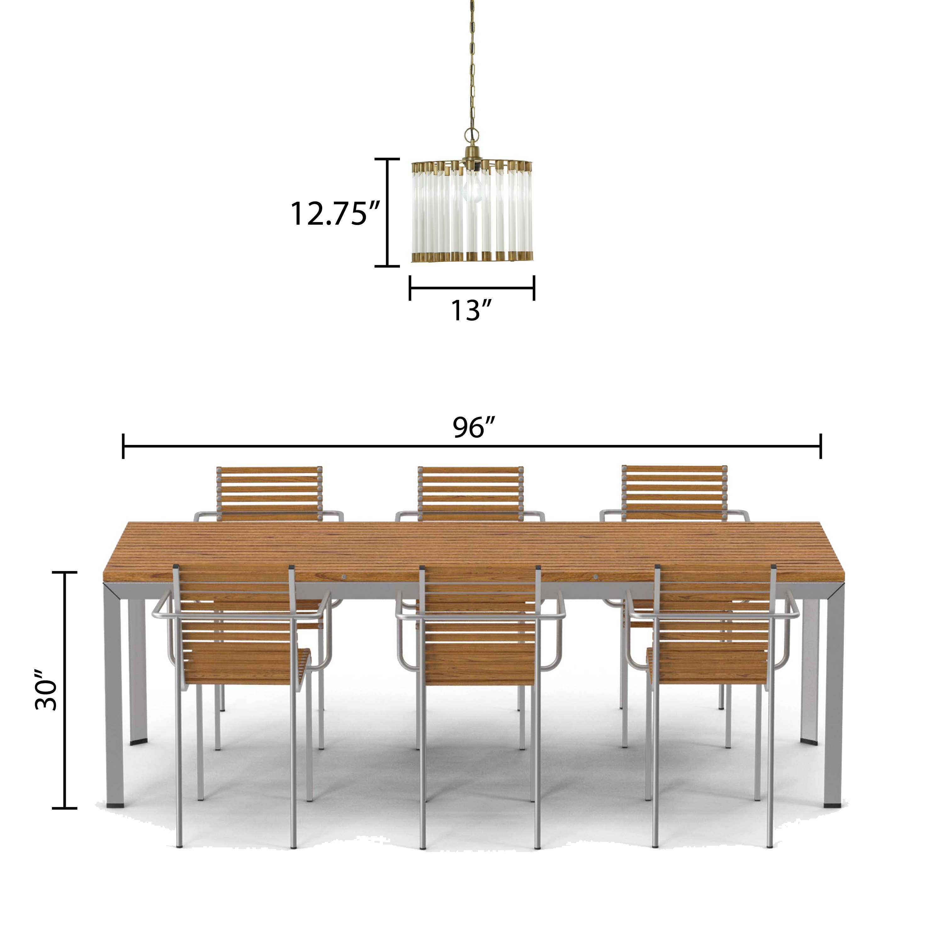 13"W Clear & Gold Glass and Metal Pendant Light