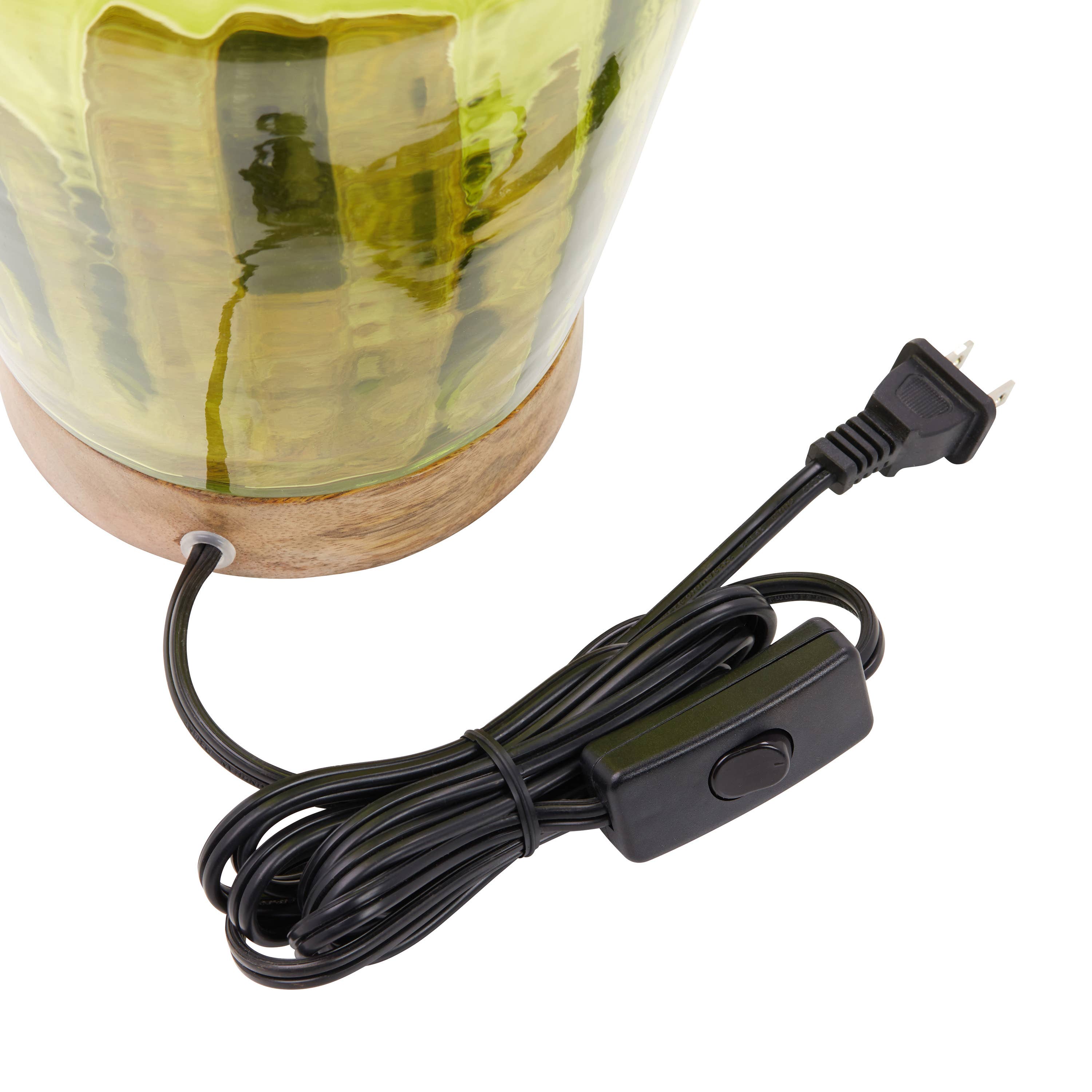 10.5" Chartreuse and Gold Glass Ginger Jar Accent Lamp