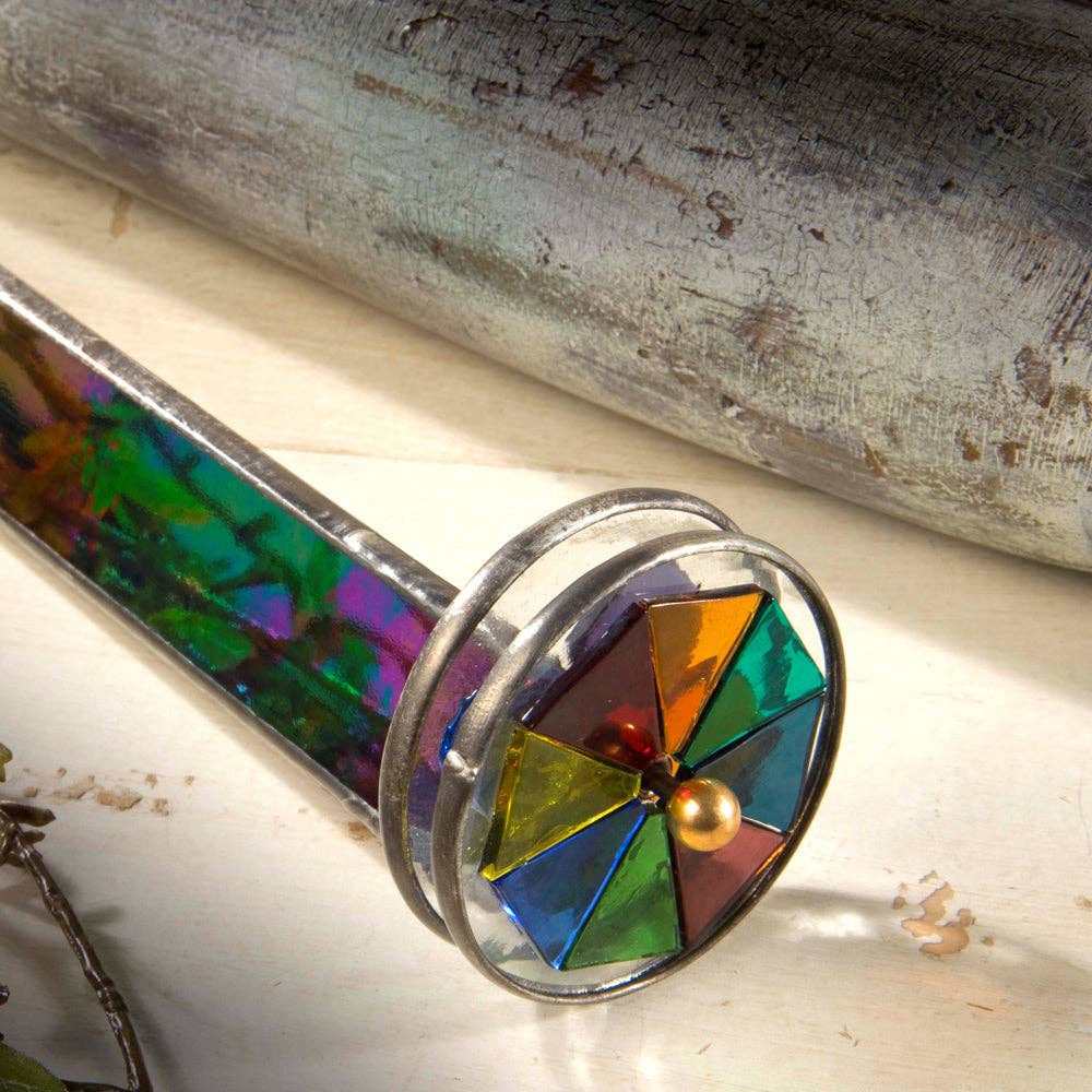 KAL 110 Black Iridescent Kaleidoscope - Double Wheel