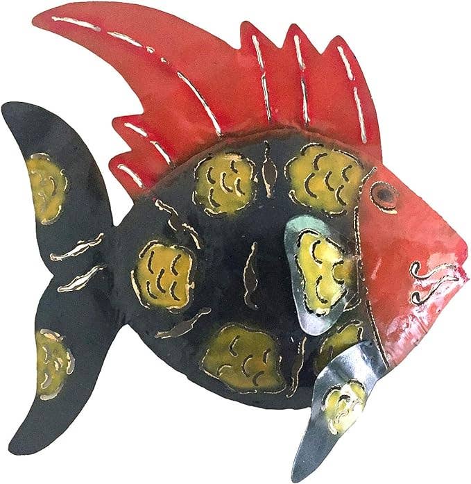 Metal Fish Wall Art Decor Beach Tropical Decor - Multi Color
