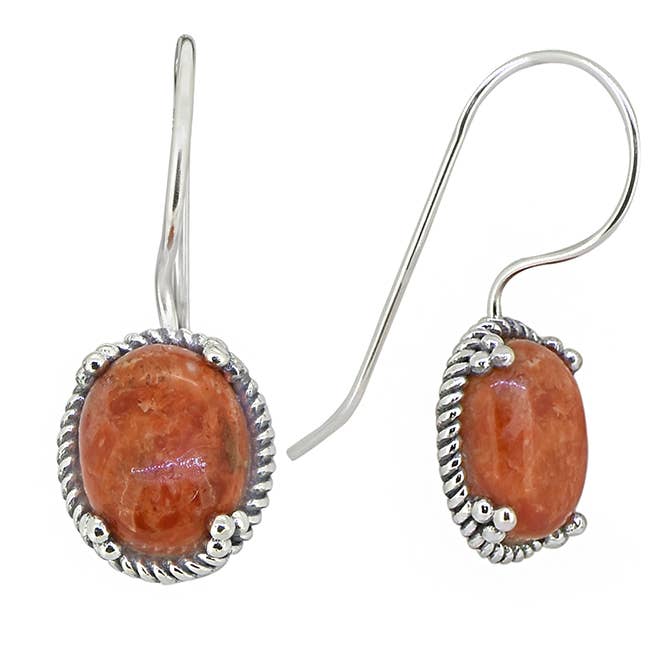 Orange Mohave Turquoise 925 Sterling Silver Dangle Earrings