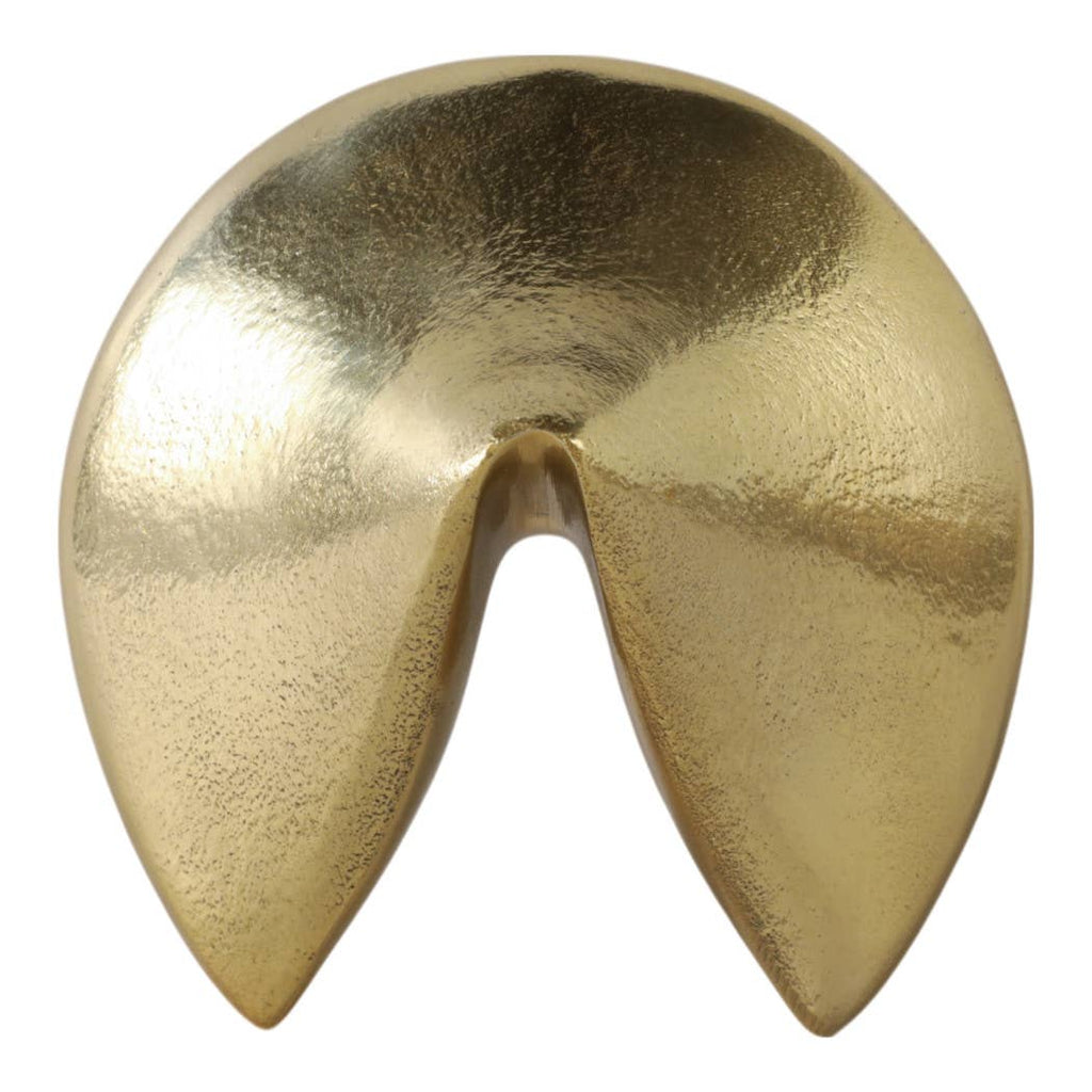 Metal Fortune Cookie Decorative Figurine - Gold, 5 in.