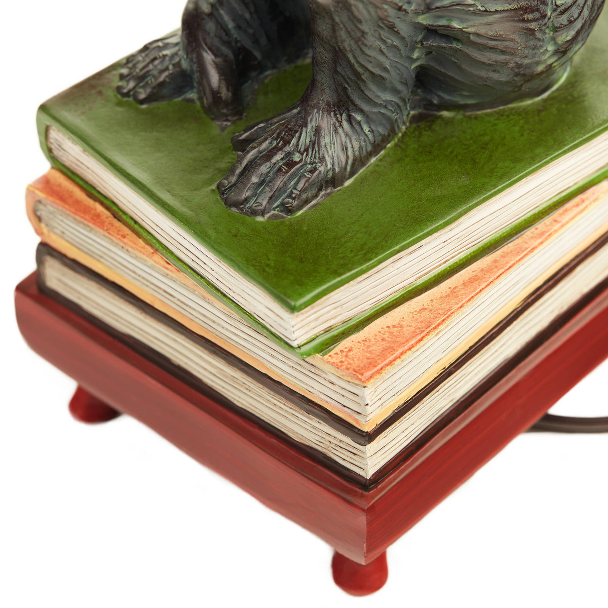 21.75" Whimsical Intellectual Monkey Amber Mica Table Lamp
