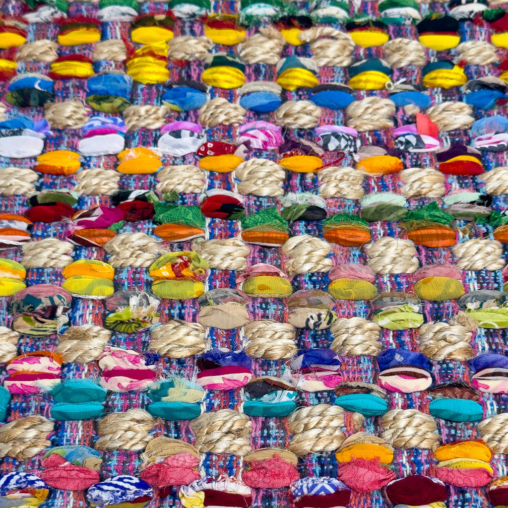 Colorful Jute Rug with Fringe