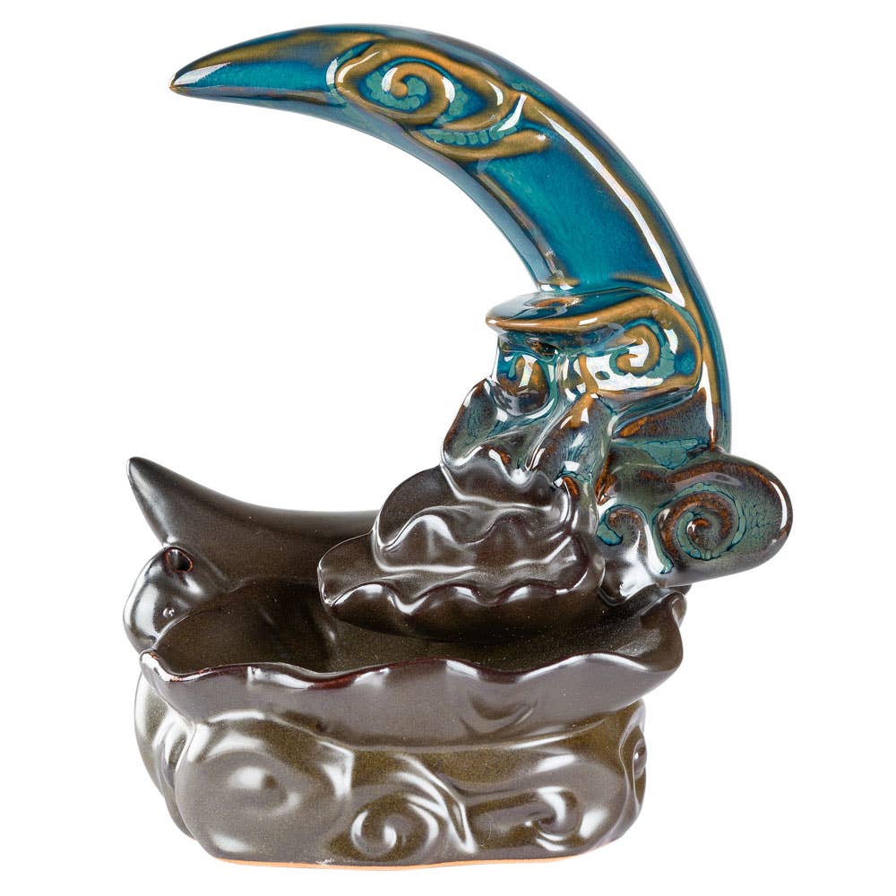 MOON WITH WATERFALL BACKFLOW CONE BURNER/ASSORTED COLORS