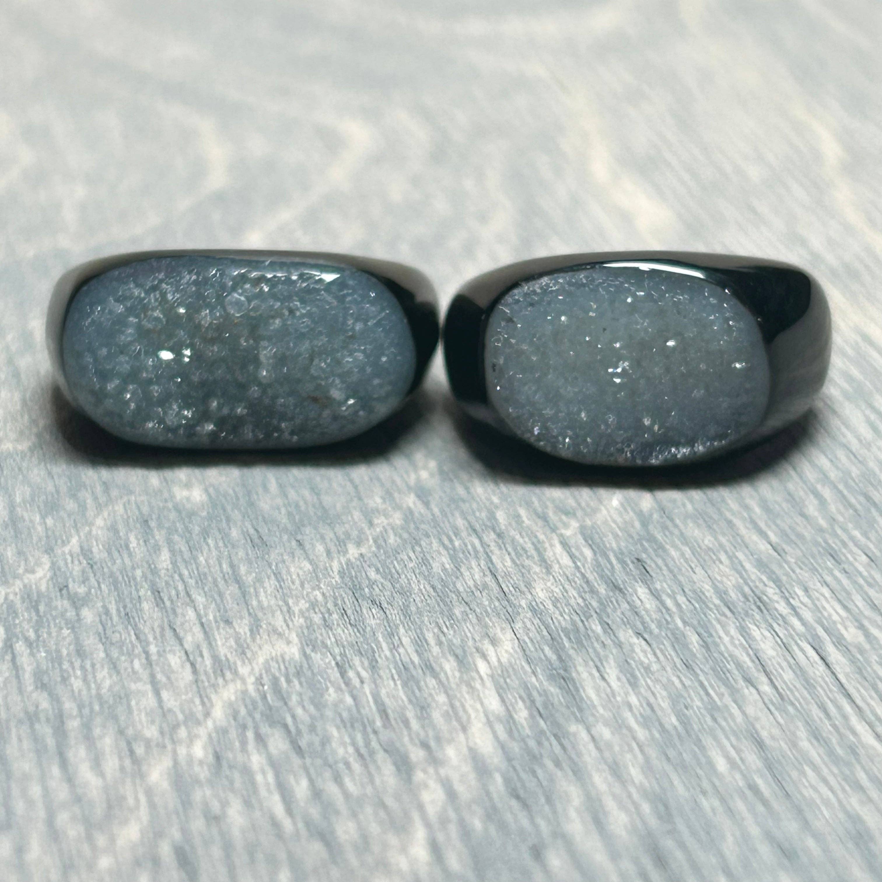 Raw Druzy Onyx Ring – Natural Stone Statement Jewelry