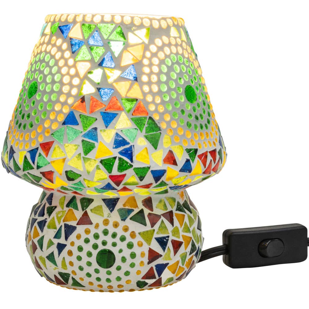 Evil Eye Mosaic Glass Lamp