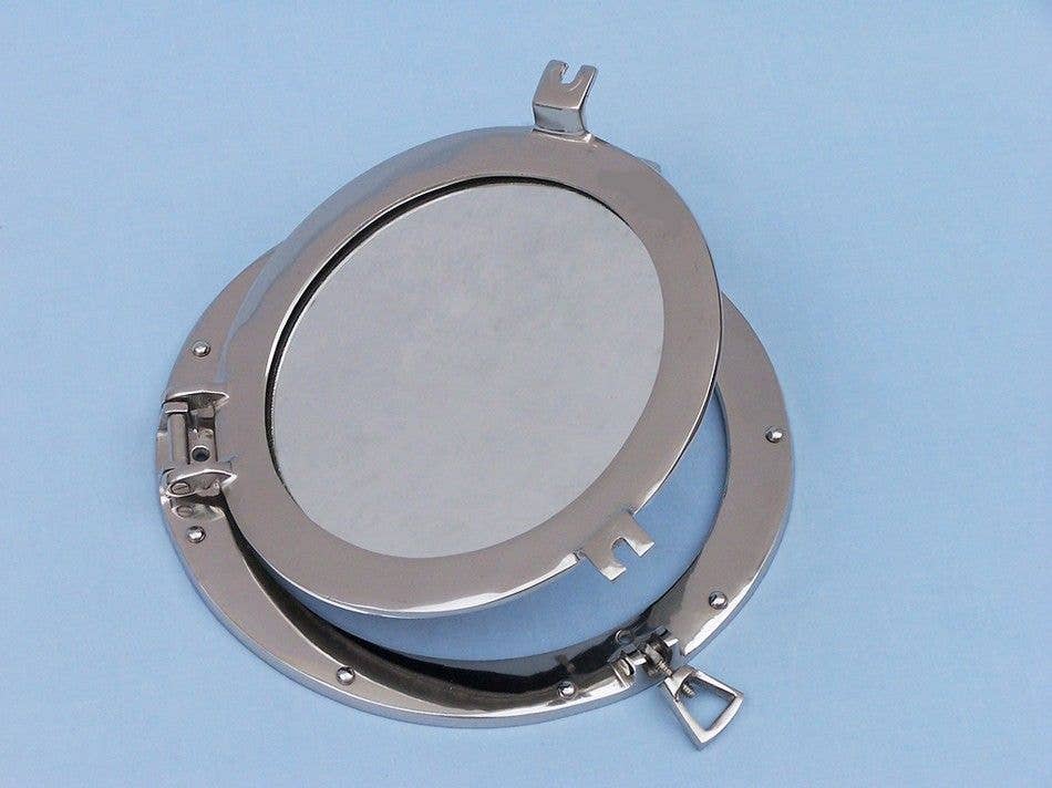 Chrome Decorative Ship Porthole Mirror 12"