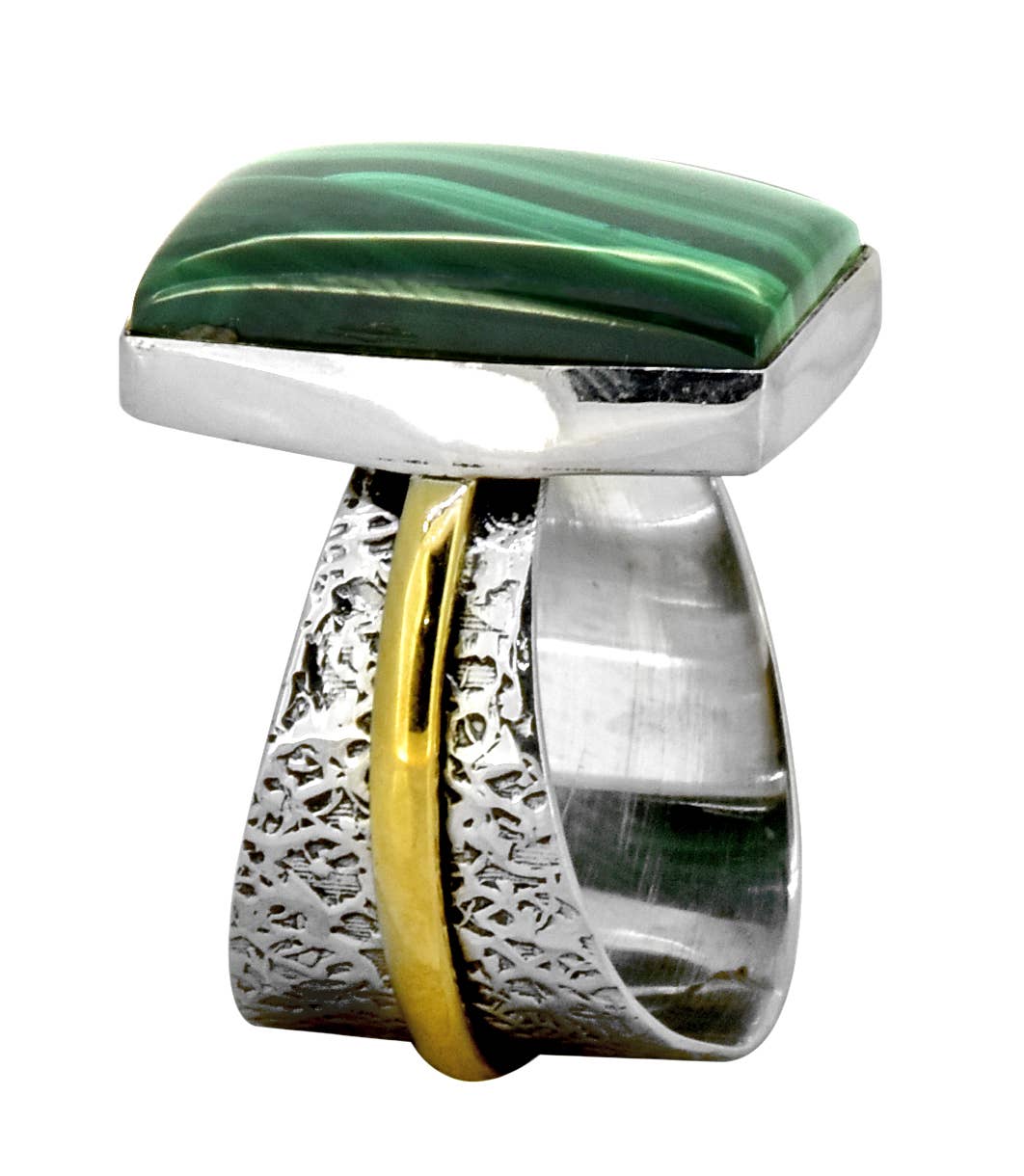925 Sterling Silver Tiger Eye Gemstone Bohemian Ring: 7