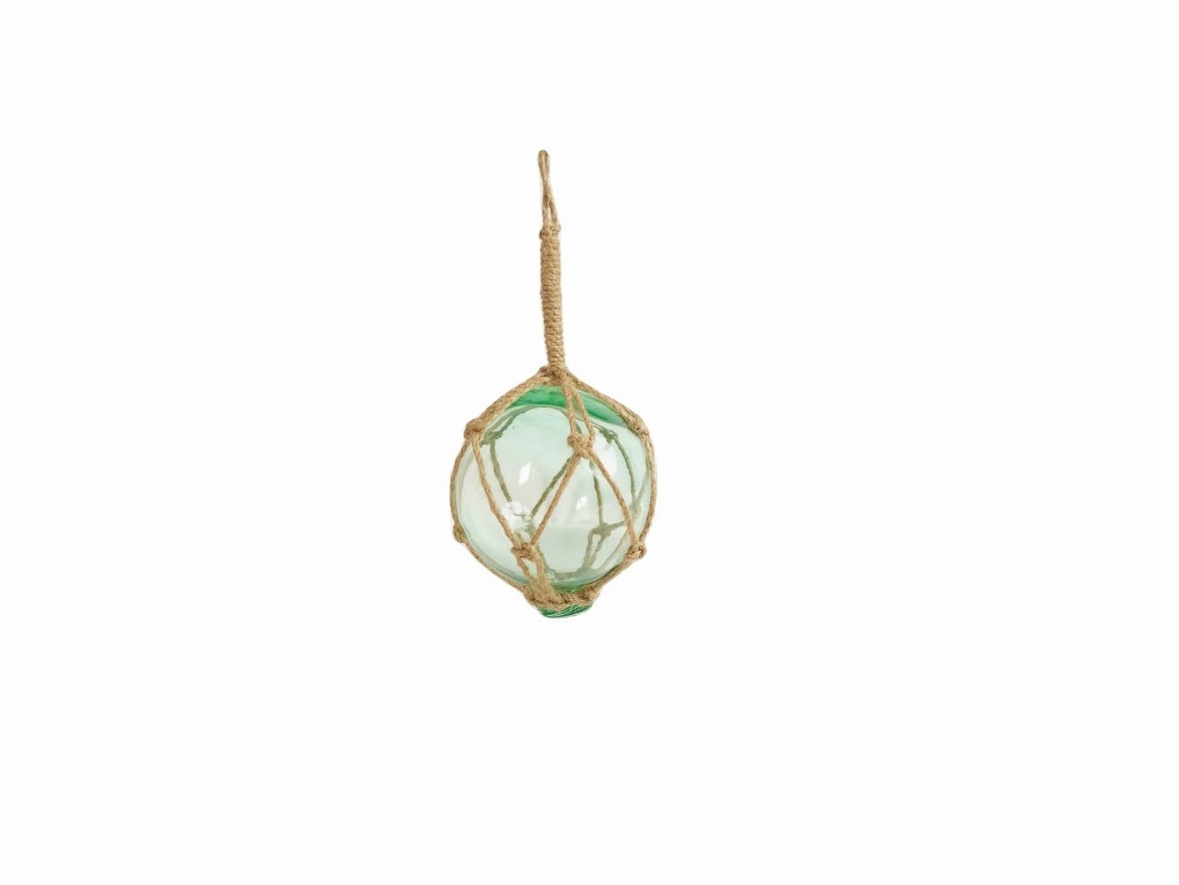 Seafoam Green Japanese Glass Ball Fishing Float With Brown N