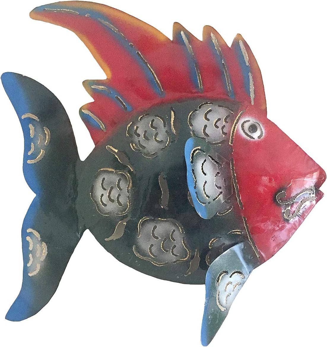 Metal Fish Wall Art Decor Beach Tropical Decor - Multi Color