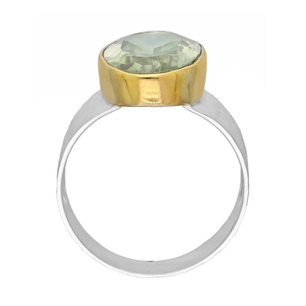 925 Sterling Silver Green Amethyst Verdant Mirage Ring: 10