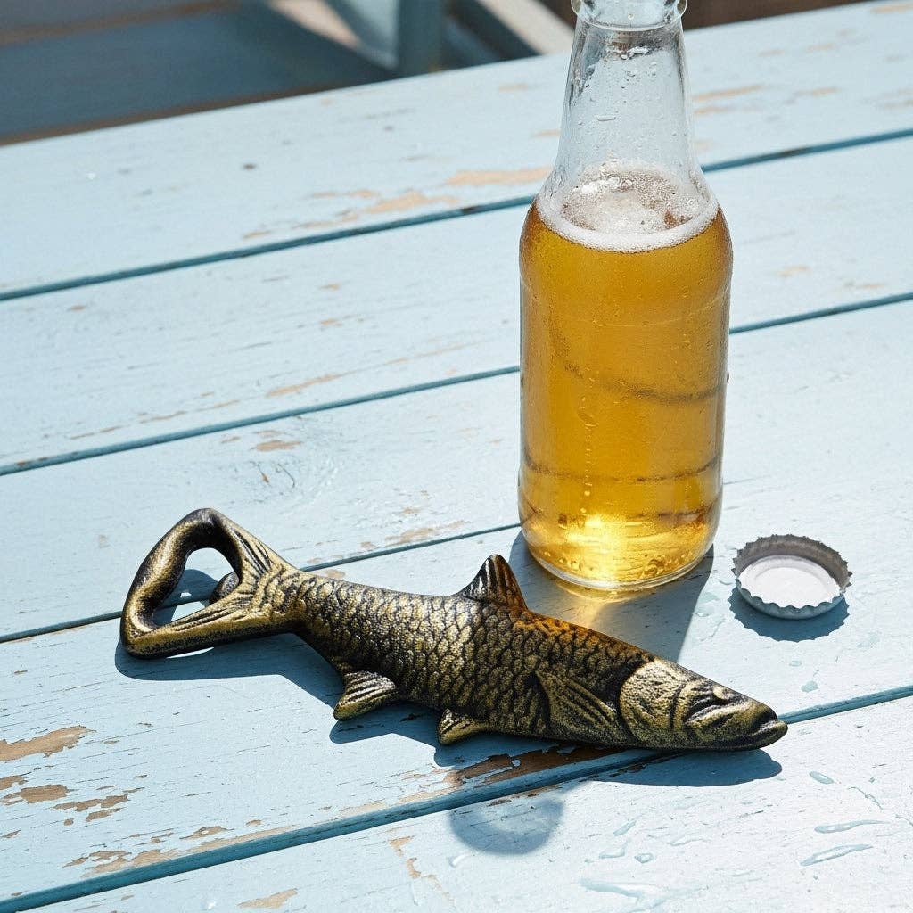 Fish Bottle Opener, Cast Iron Nautical Bar Kitchen Tool